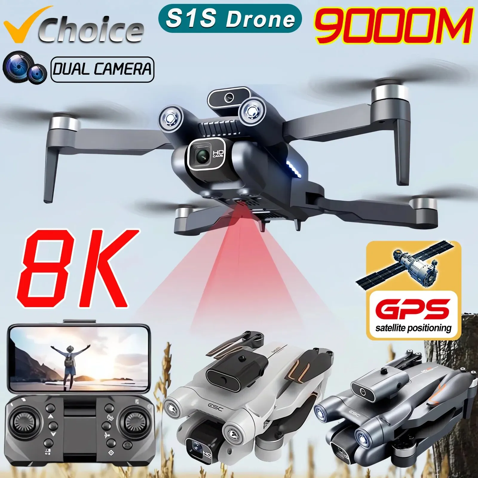 Drone Multispectral - Yeni S1S 5G GPS Drone kamera