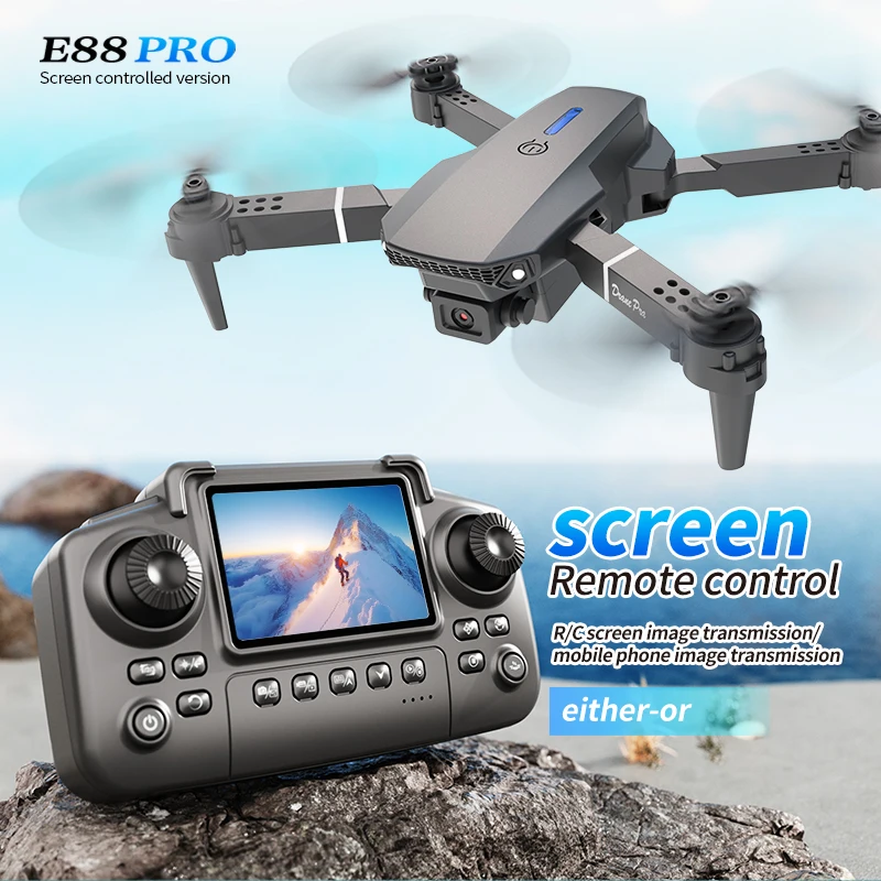 Drone Cinematic - Profesyonel E88 PRO Drone ekranlı 8K