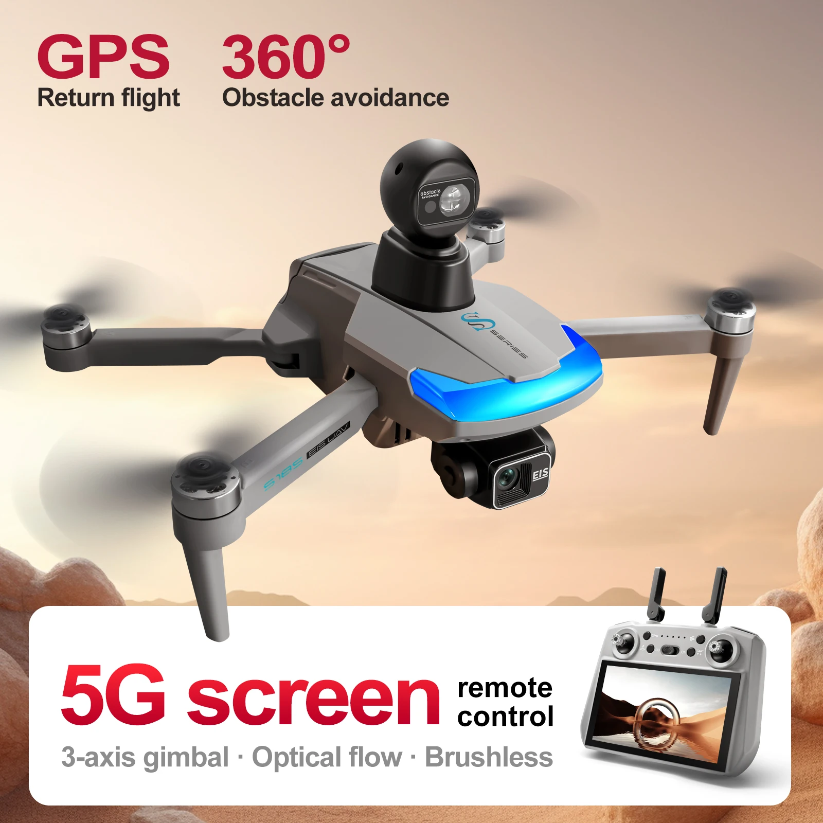 Drone Multispectral - S185 Profesyonel Drone 2.7K HD Çift
